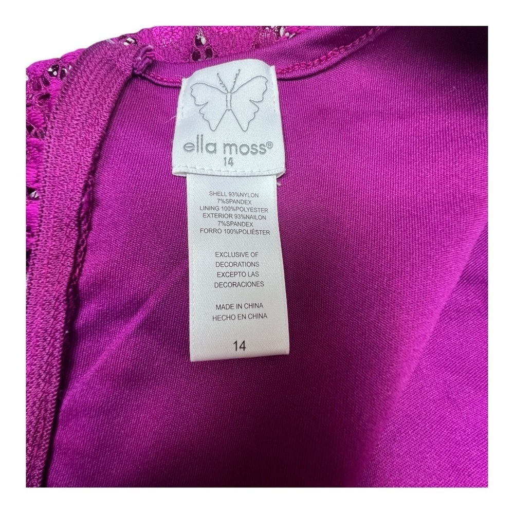 Ella Moss Fuchsia Lace Top - Picture 4 of 7